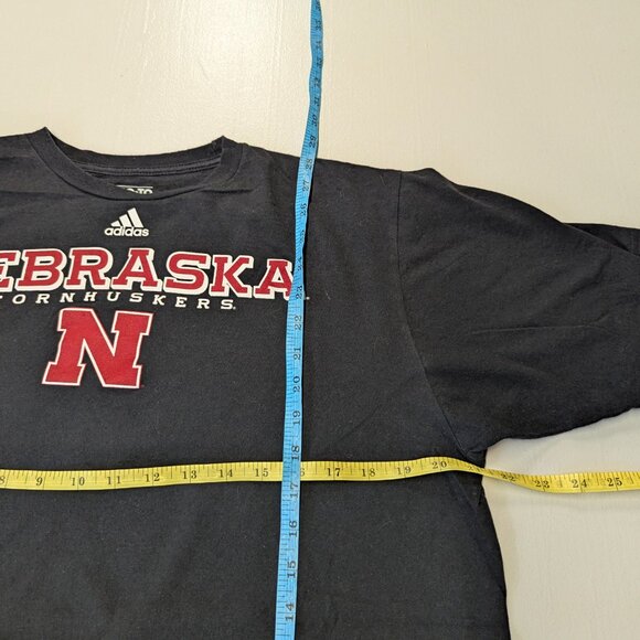 Adidas Nebraska Cornhuskers Black Sze Large Tee Short Sleeved - Picture 6 of 6